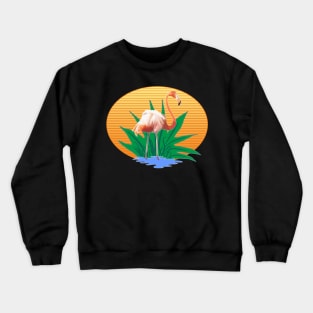 Cute Funny Flamingos Summer Sun & Good Feelings Designs Crewneck Sweatshirt